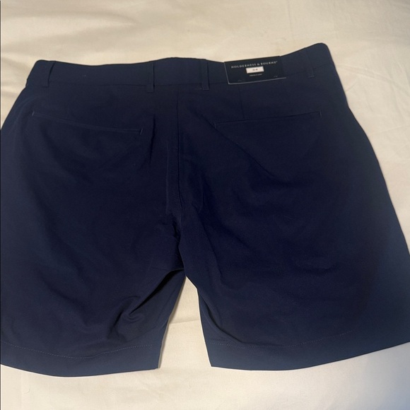 Men's Deep Blue Flat Front Shorts - Picture 5 of 5